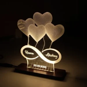 Personalized LED Heart Anniversary Lamp