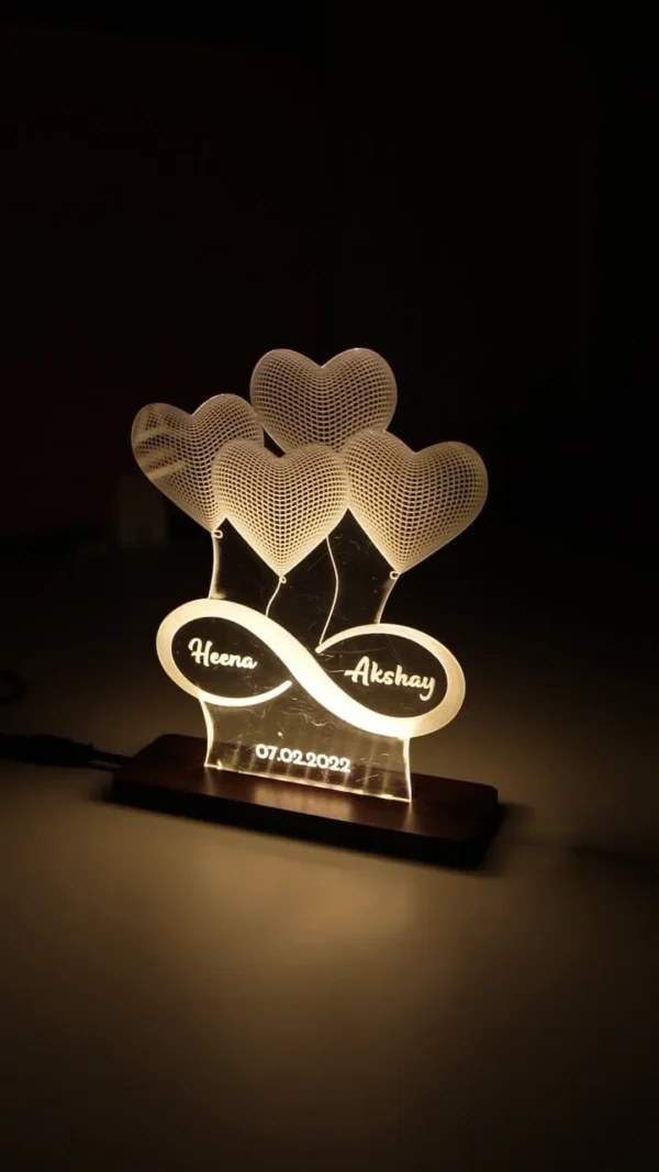 Personalized LED Heart Anniversary Lamp