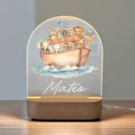 "Personalized LED Noah’s Ark Lamp – Custom Animal Adventure"