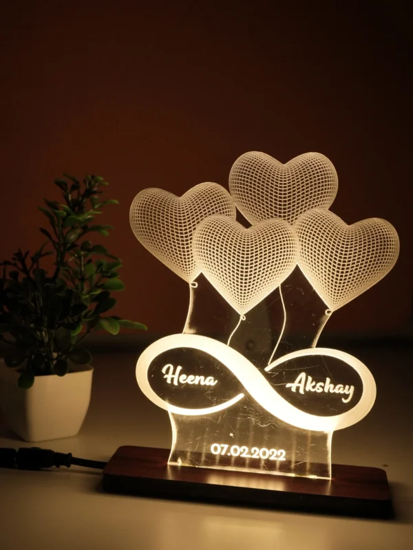 Personalized LED Heart Anniversary Lamp