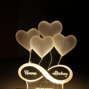 Personalized LED Heart Anniversary Lamp