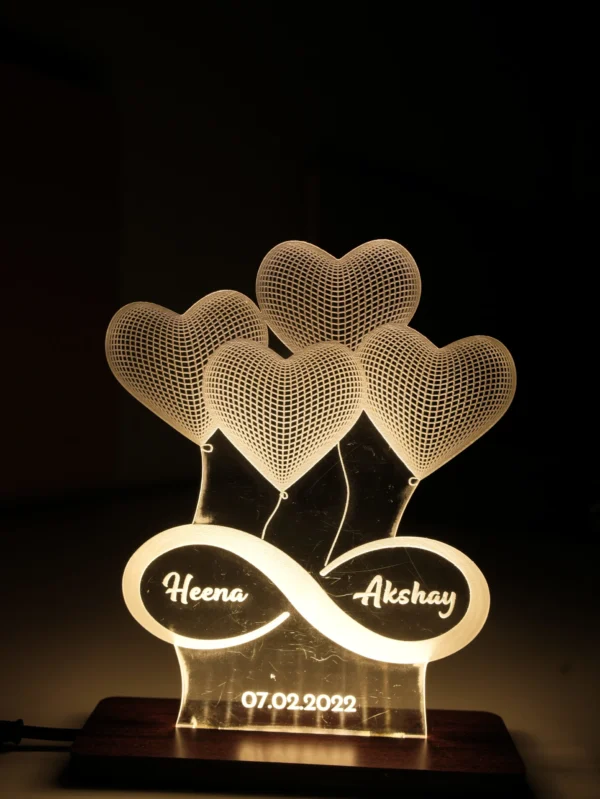 Personalized LED Heart Anniversary Lamp