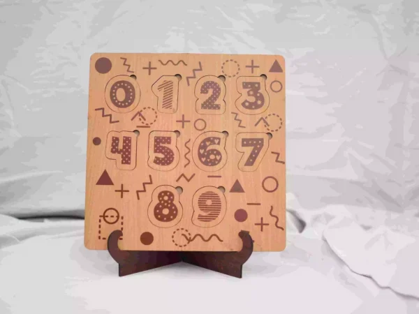 Wooden Number Puzzle Board