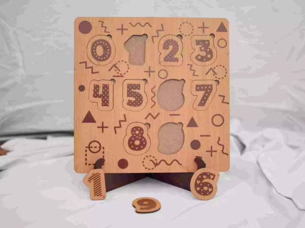 Wooden Number Puzzle Board