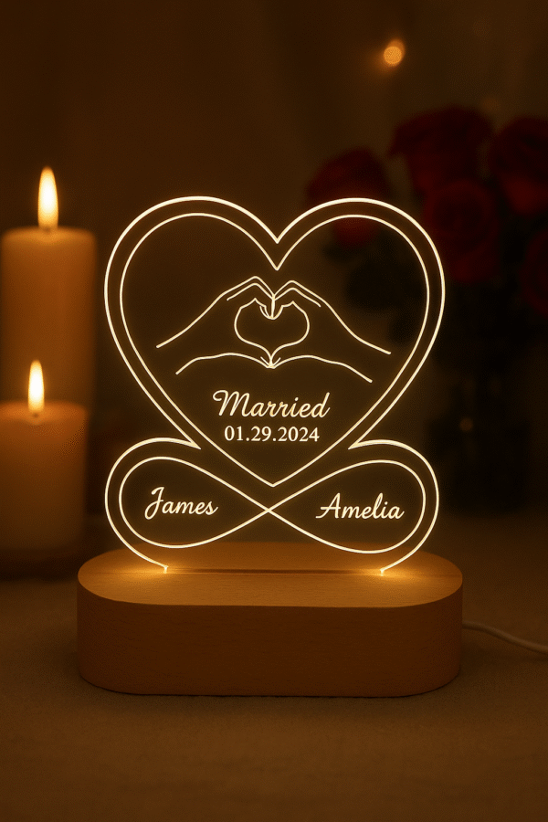 LED Heart Anniversary Lamp