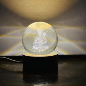 3D Hanuman Ji Crystal Led Ball