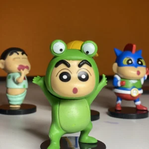 hinchan Action Figure Height -8cm | Shin chan Figurine Cartoon Figures Toys for Boys & Girls PVC Multicolour | Green Frog Dress