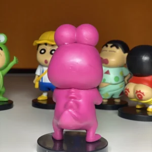 Shinchan Action Figure Height-8cm | Shin chan Figurine Cartoon Figures Toys for Boys & Girls PVC Multicolour | Pink Dino Dress