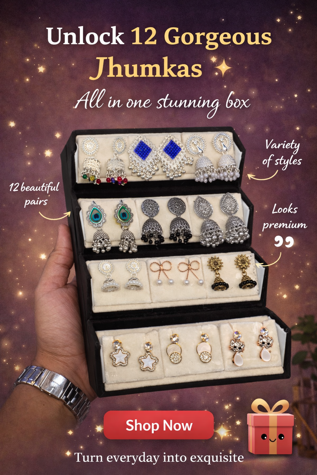 12 pair jhumka box
