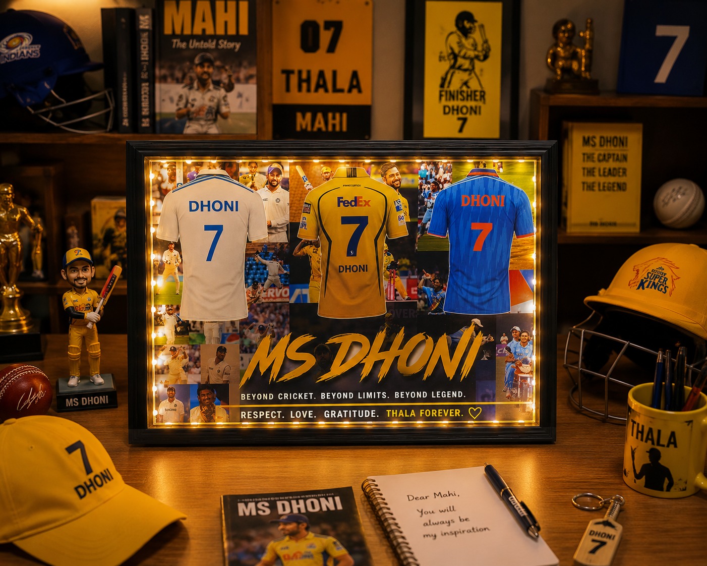 MS Dhoni LED Jersey Tribute Frame